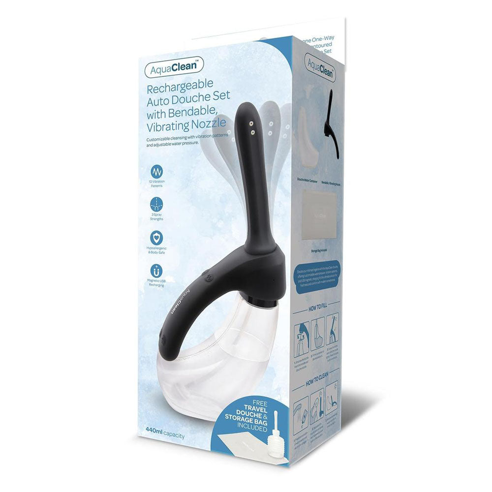 AquaClean Rechargeable Auto Douche Set with Bendable Vibrating Nozzle 440mL