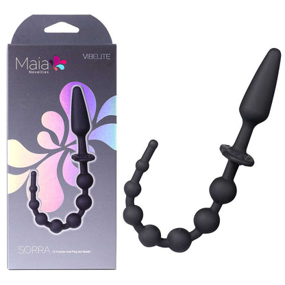 Maia Sorra Anal Plug With Beads Black 30cm