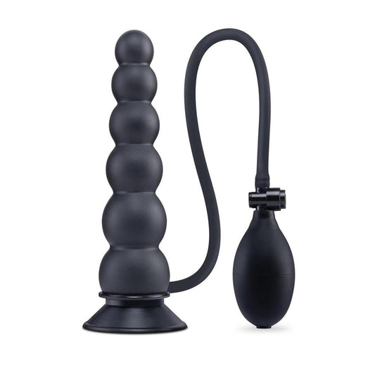 Size Up Ripple Inflatable Butt Plug Black 20.3cm