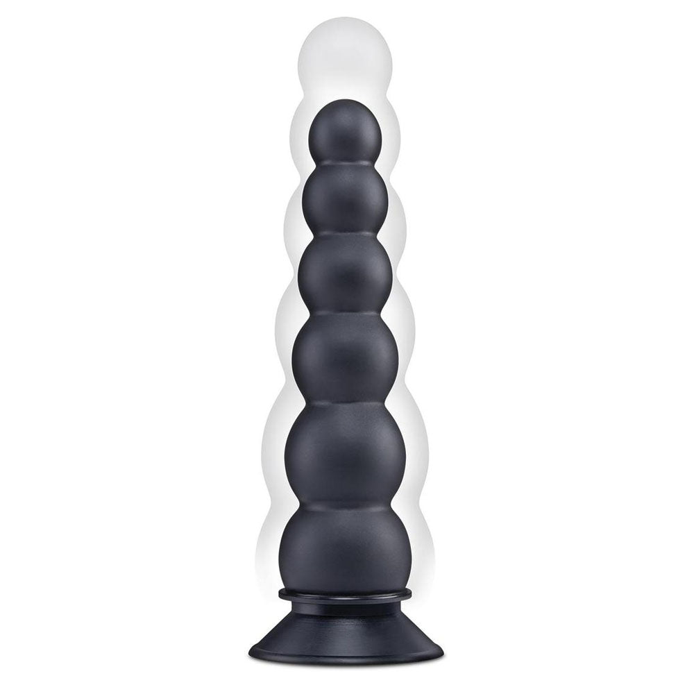 Size Up Ripple Inflatable Butt Plug Black 20.3cm